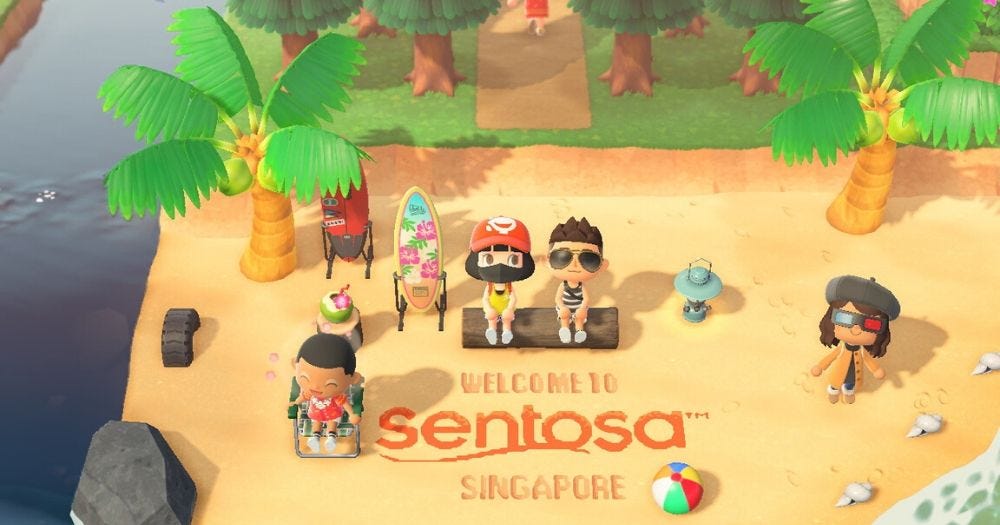 I visited the official Sentosa Island in Animal Crossing to combat ...