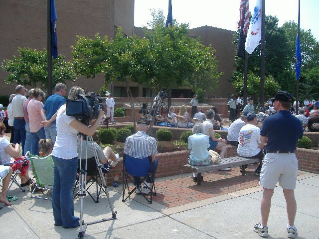 It was nice to see the two local TV stations on hand. Too bad they'll only devote a minute or two to the ceremony.