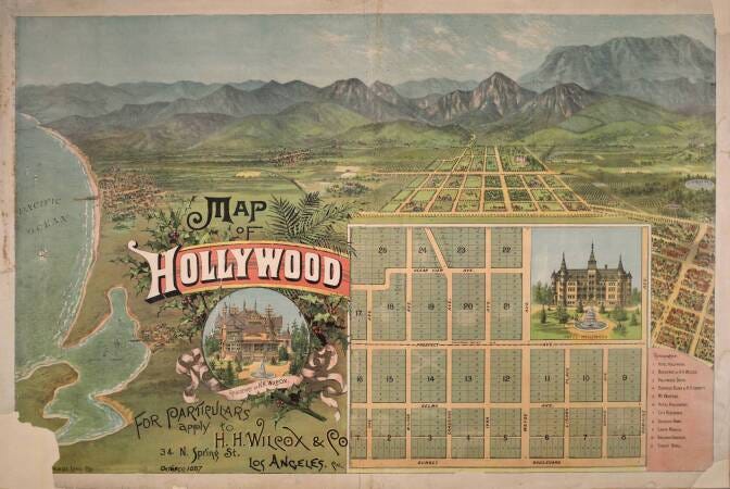 Map of Hollywood, Oct. 1887, H.H. Wilcox and Company
