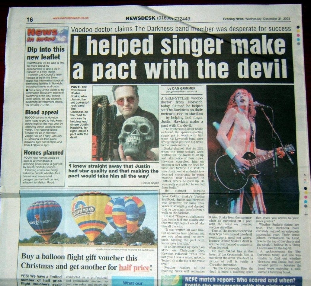 Evening News Darkness Devils Pact December-31-2003