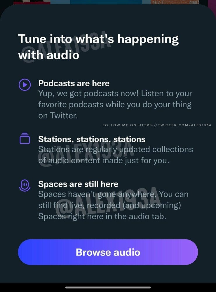Un espacio específico para el audio en Twitter