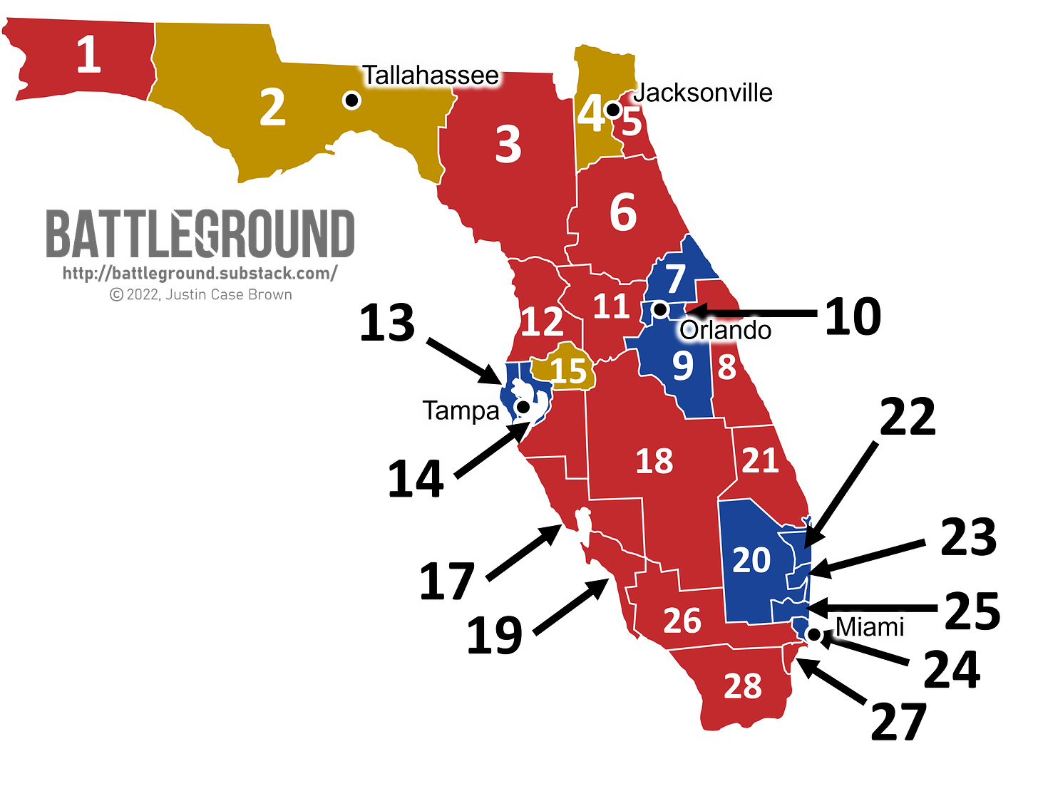 Florida's New Congressional Districts 2022