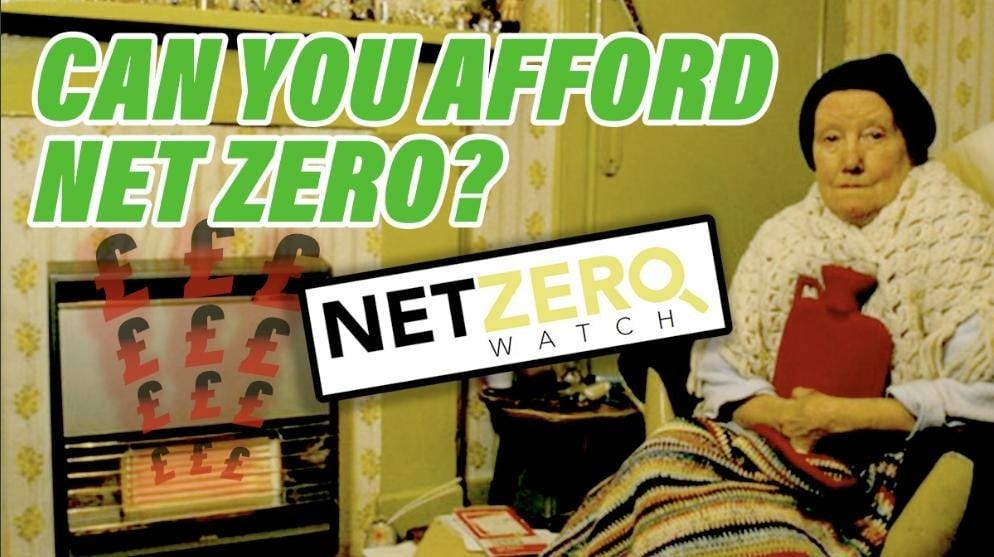 May be an image of 1 person and text that says 'CAN YOUAFFORD NET ZERO? NET WATCH NETZERO w CH Î'