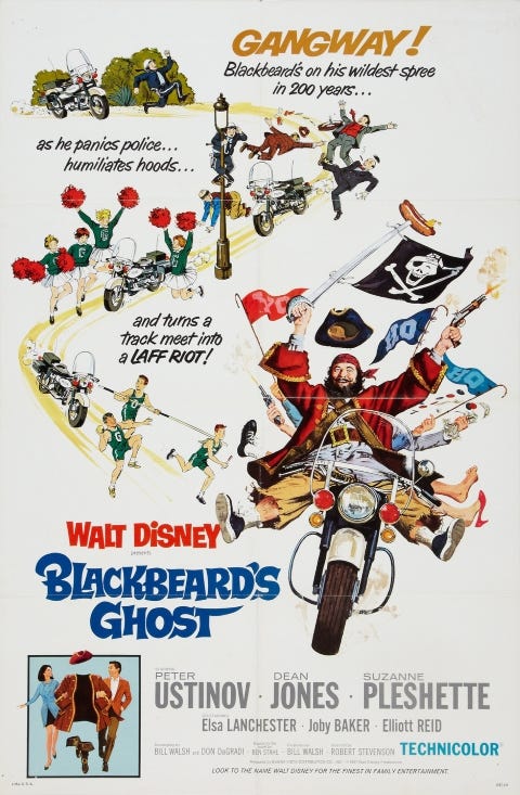 Original theatrical release poster for Walt Disney's Blackbeard's Ghost