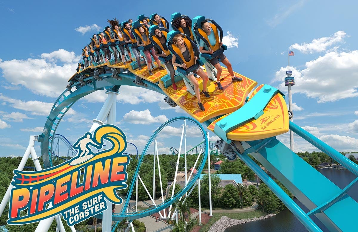 Pipeline Surf Coaster SeaWorld Orlando preview