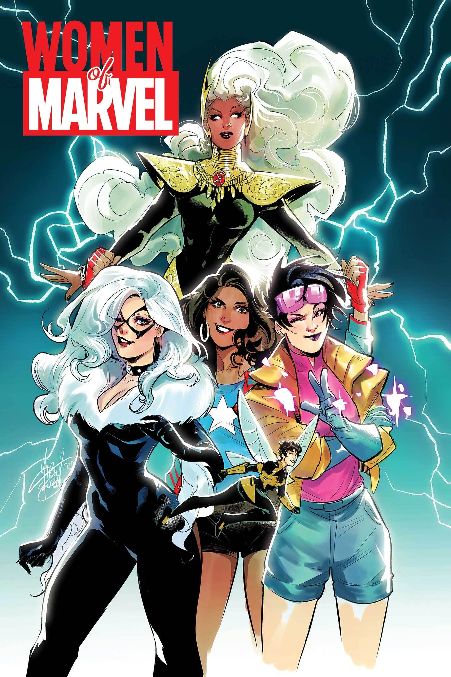 Women of Marvel cover featuring Storm, Jubilee, Black Cat, and America Chavez