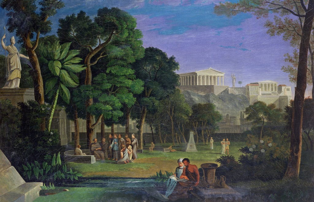The Philosophers Garden, Athens, 1834  by Antal Strohmayer