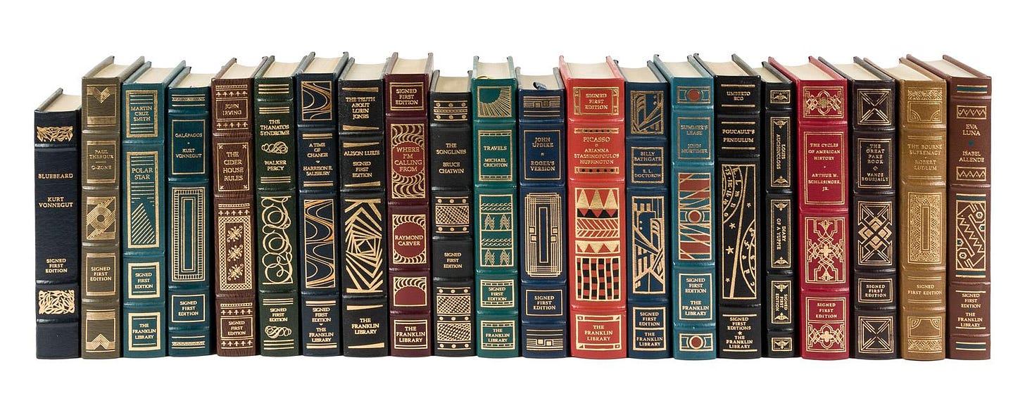 Fifty-six signed first editions from The Franklin Library - Price Estimate:  $1000 - $1500