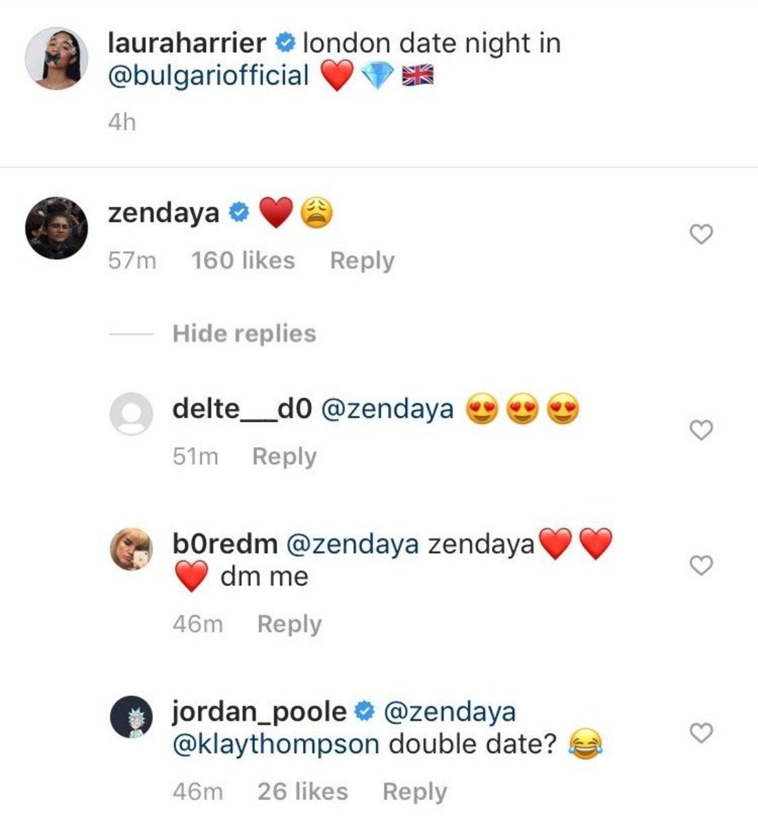 When Jordan Poole Shot His Shot With Zendaya On Instagram: "Double Date  With Klay Thompson?" - Fadeaway World