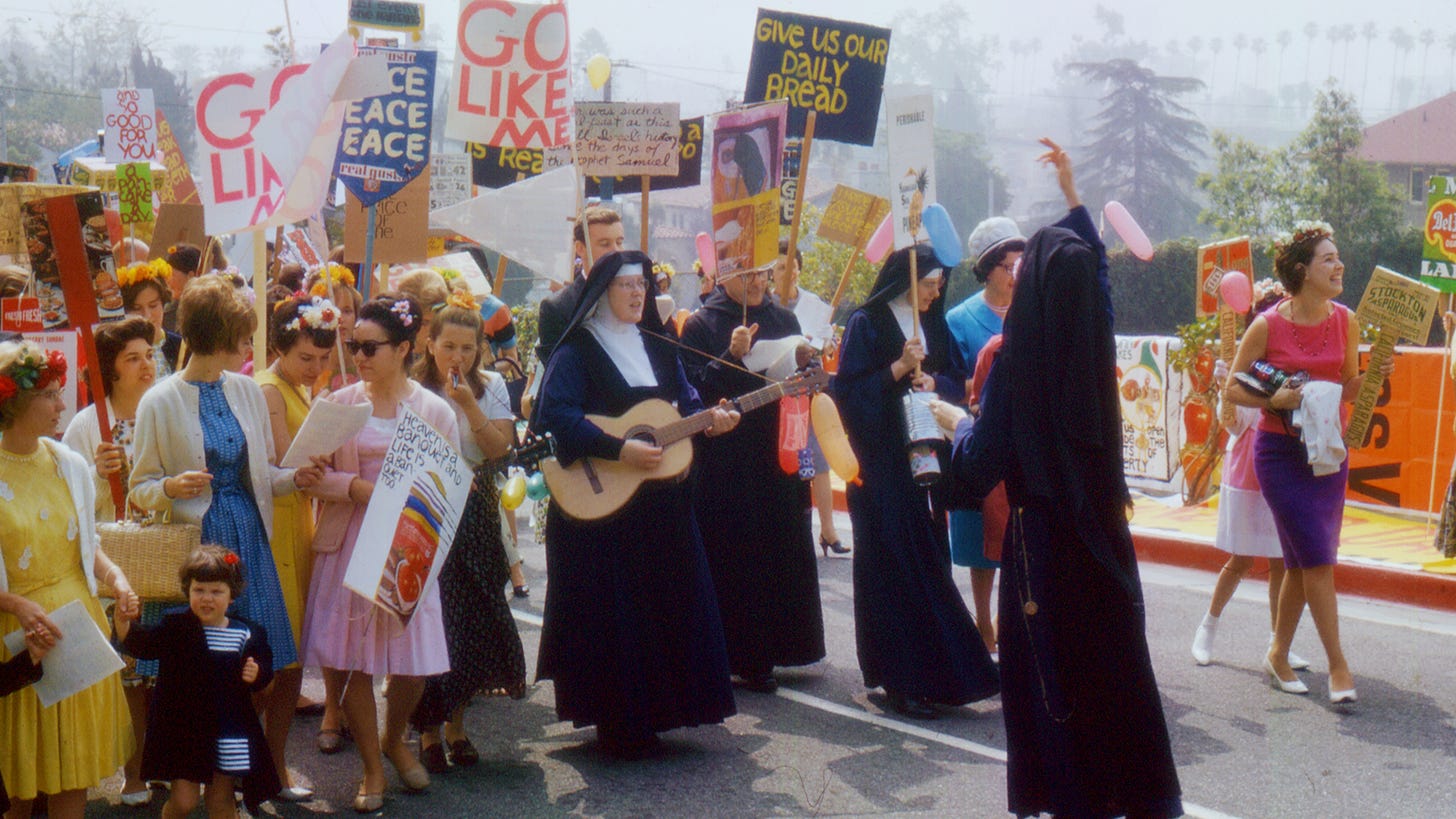 Nuns leading a protest in the 1960s