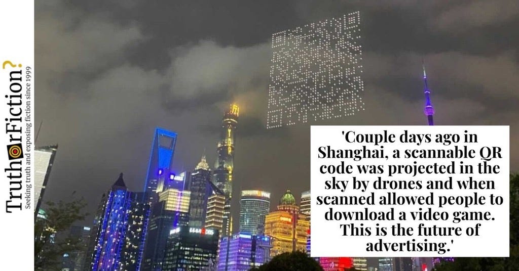 Scannable QR Code in the Sky in Shanghai - Truth or Fiction?