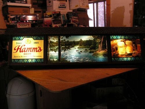 Large Vintage HAMM'S Scene-O-Rama Lighted Motion Beer Sign | Vintage beer  signs, Beer signs, Hamms beer