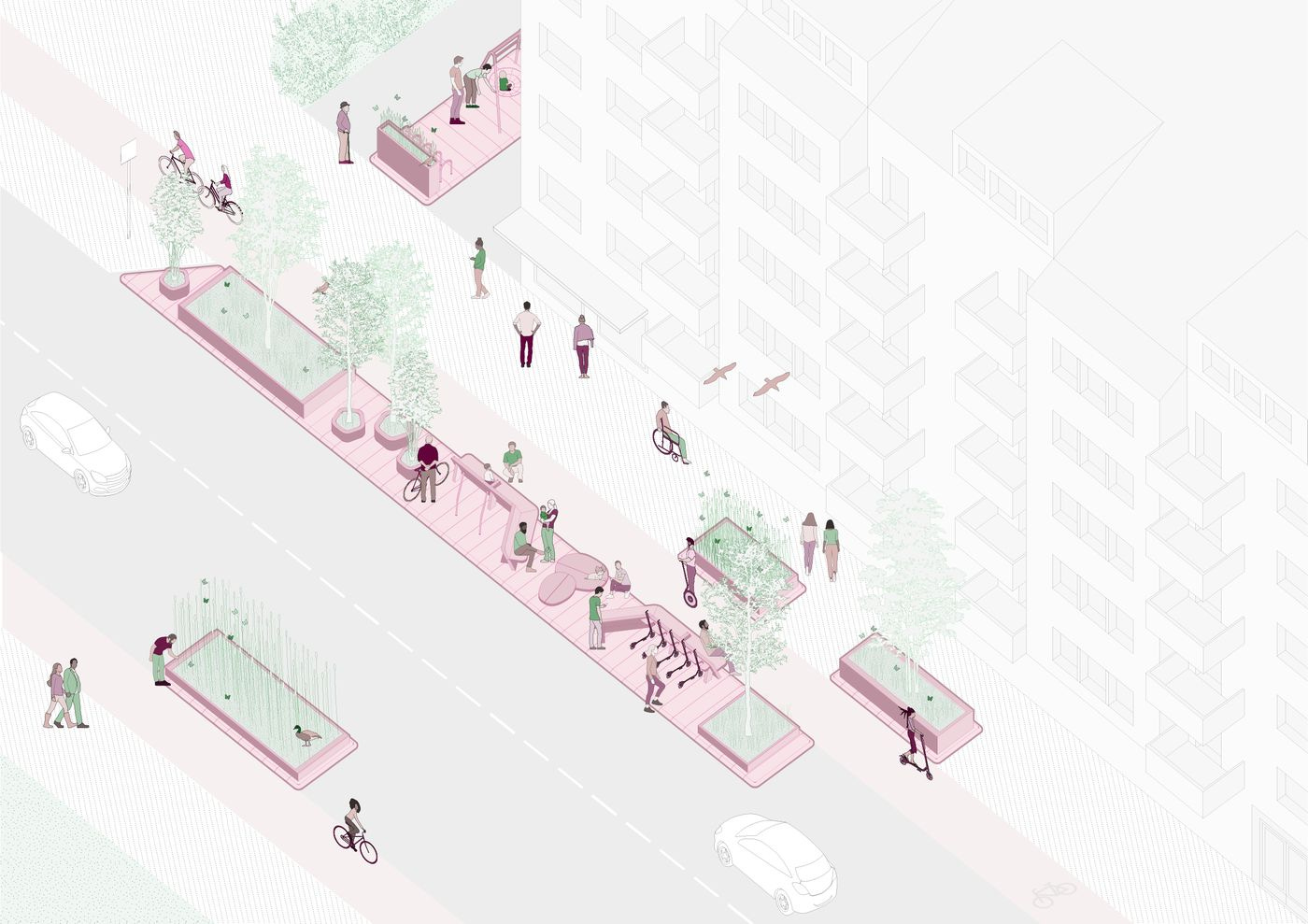 An &quot;after&quot; rendering for Sweden's Street Moves project 