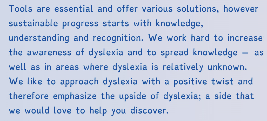 An example of a dyslexia friendly font