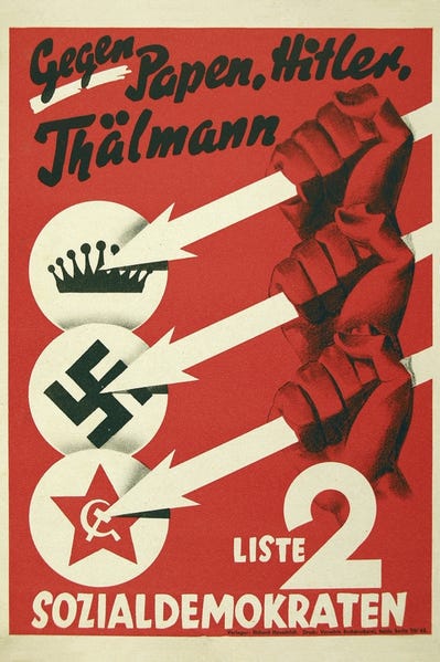 File:Three Arrows election poster of the Social Democratic Party of Germany, 1932 - Gegen Papen, Hitler, Thälmann.png File:Three Arrows election poster of the Social Democratic Party of Germany, 1932 - Gegen Papen, Hitler, Thälmann.png