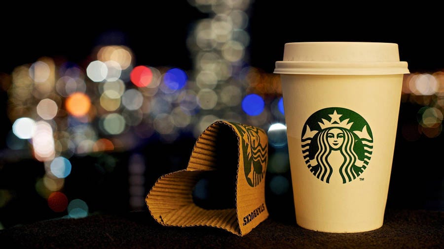 Download Starbucks Cup With Heart Shaped Cardboard Wallpaper |  Wallpapers.com
