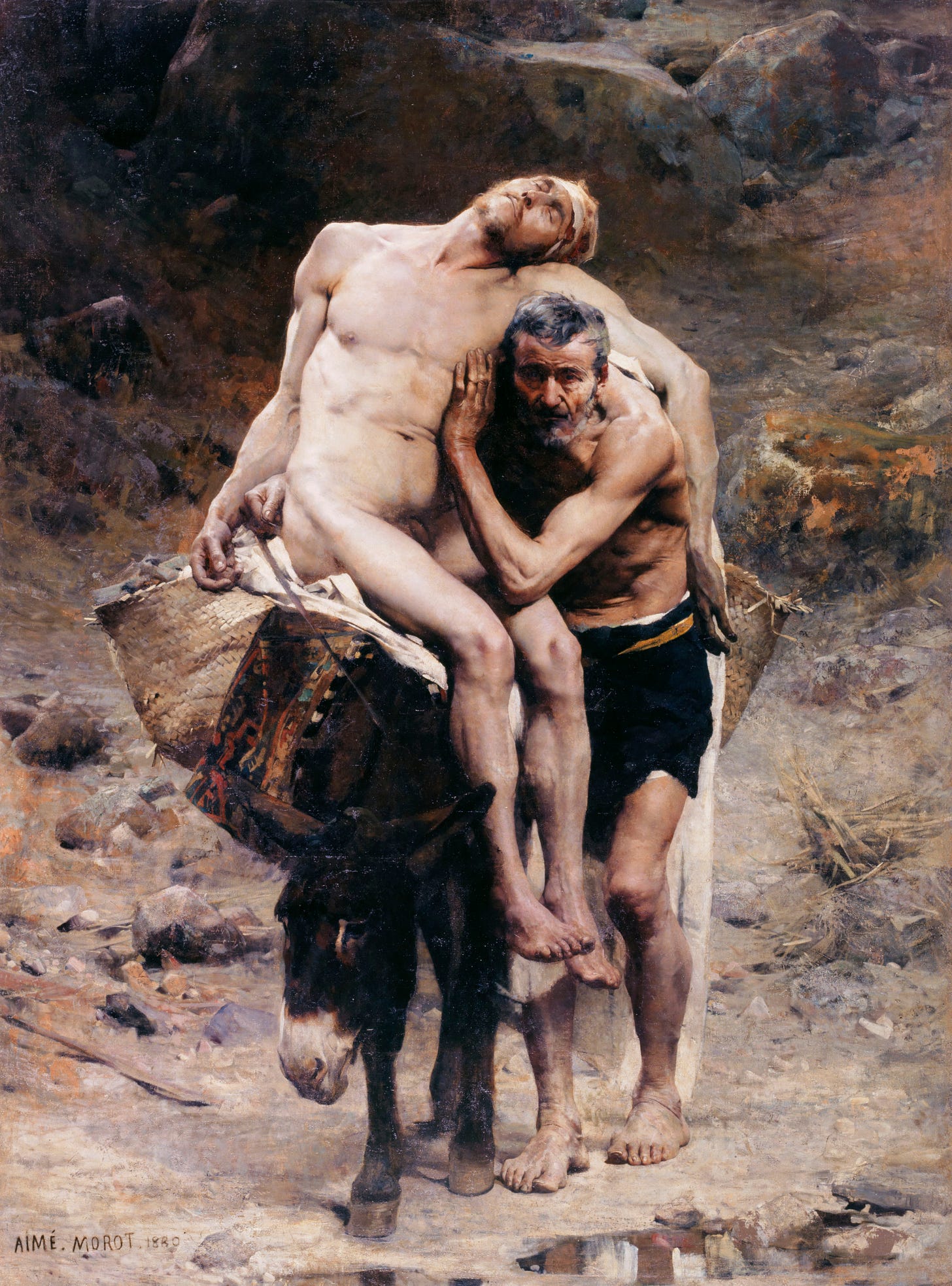 The Good Samaritan (1880) by Aimé Morot (French, 1850–1913)