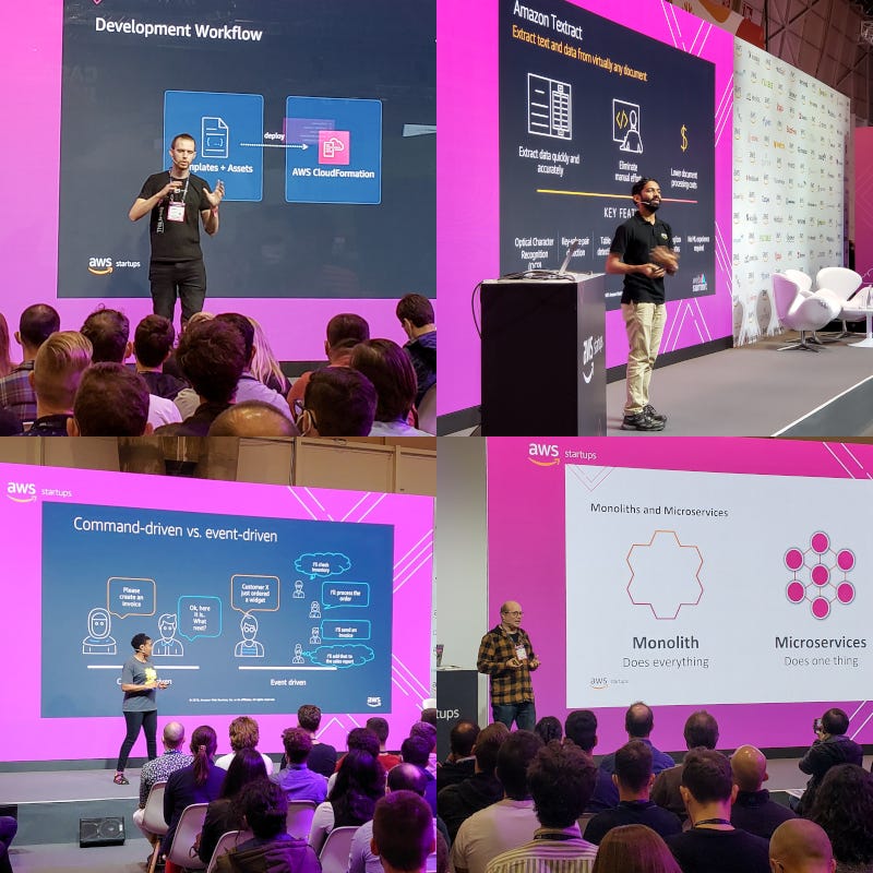 The AWS team in full presenting mode at Web Summit