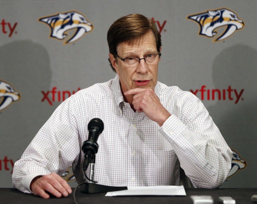 Nashville GM David Poile has transformed Predators, and it's all about  preparation - Los Angeles Times
