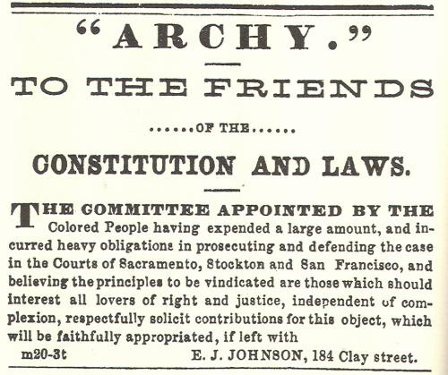 Newspaper advertisement appealing to people who are friends of the Constitution and Laws