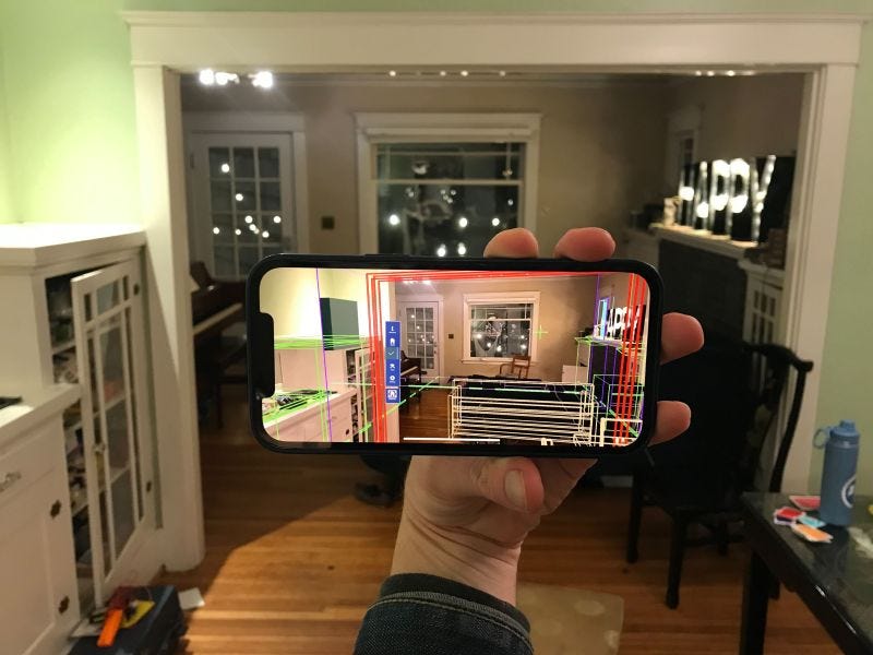 Augmented Reality of BIM on a site, in this case a house. Image from Argyle unreleased ios version 1/22