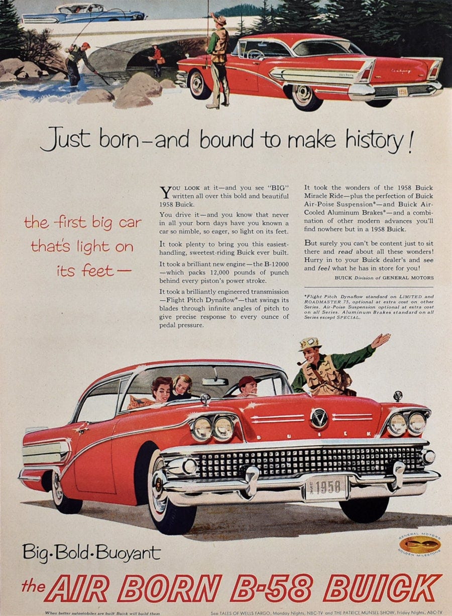 1958 Buick Century Ad Air Born B-58 Buick Car Art Couple - Etsy Canada
