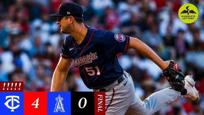 Twins road win graphic