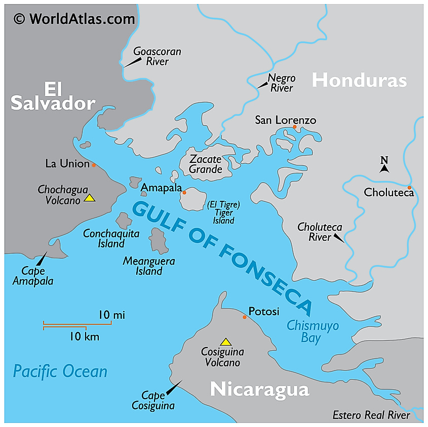 Gulf Of Fonseca - WorldAtlas