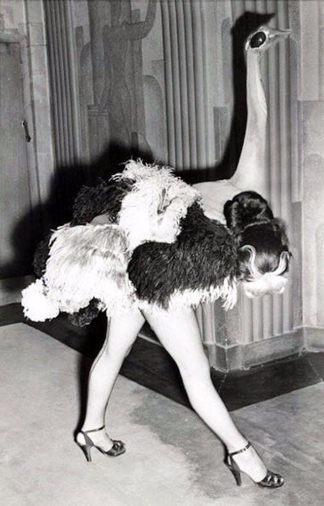 r/OldSchoolCool - Ostrich costume, 1940s