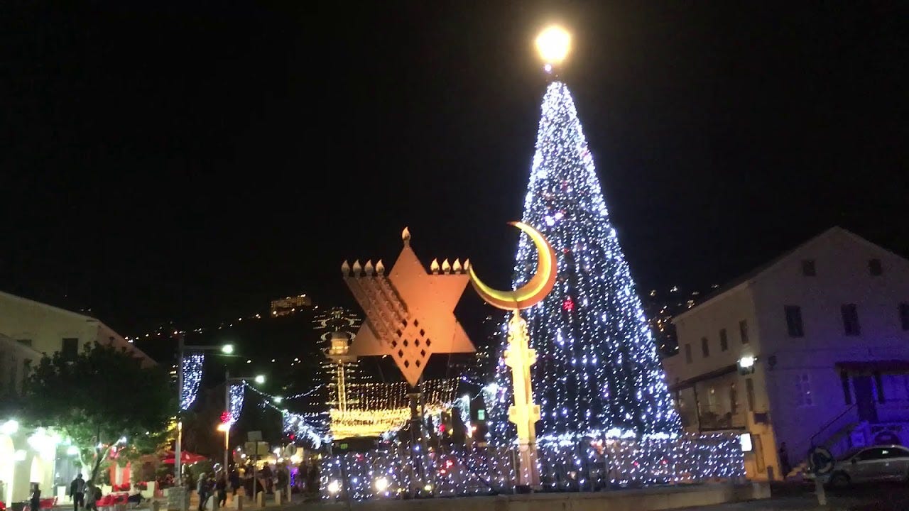 Haifa Israel Christmas tree - YouTube