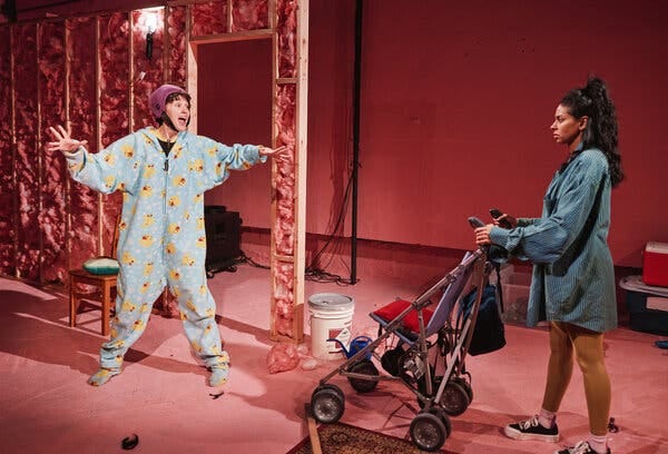 Erin Neufer and Rana Roy star in &ldquo;Buggy Baby,&rdquo; Josh Azouz&rsquo;s surreal play at Astoria Performing Arts Center in Queens.