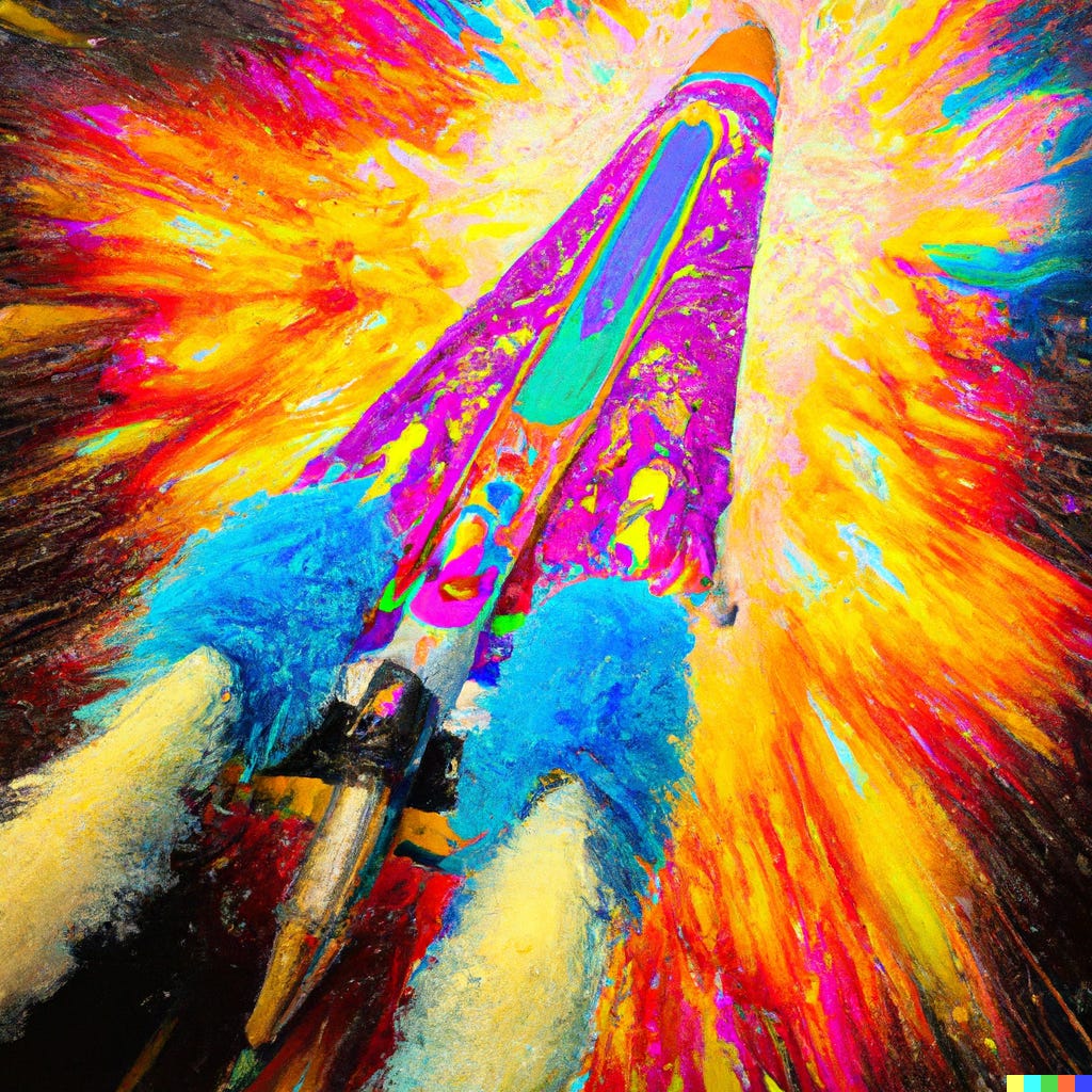 Fuzzy Psychedelic SpaceX Starship