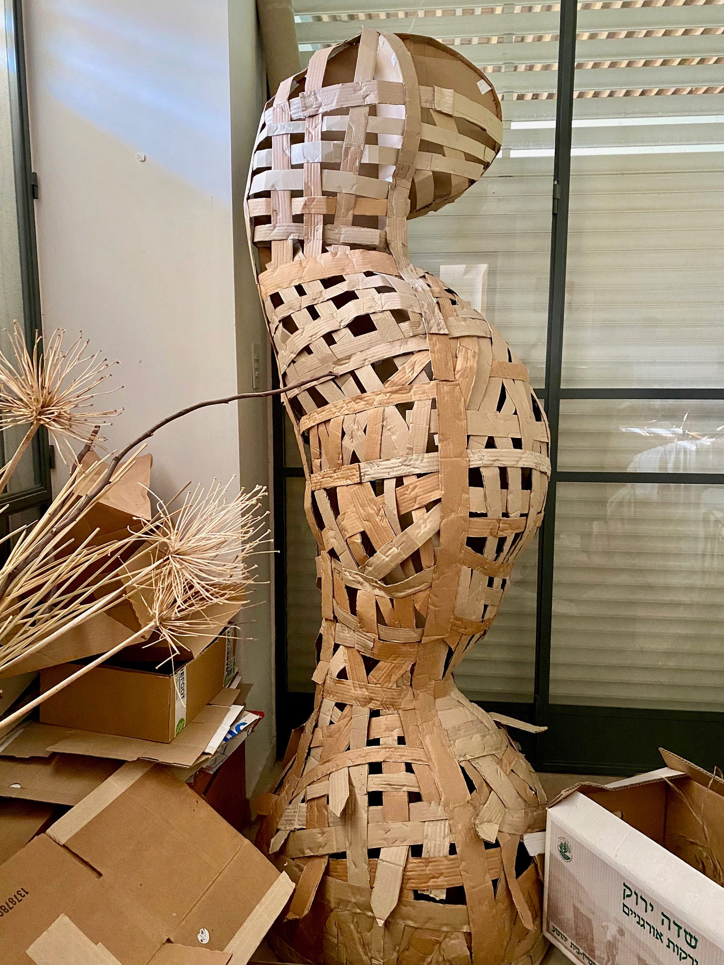 Cardboard sculpture in the making