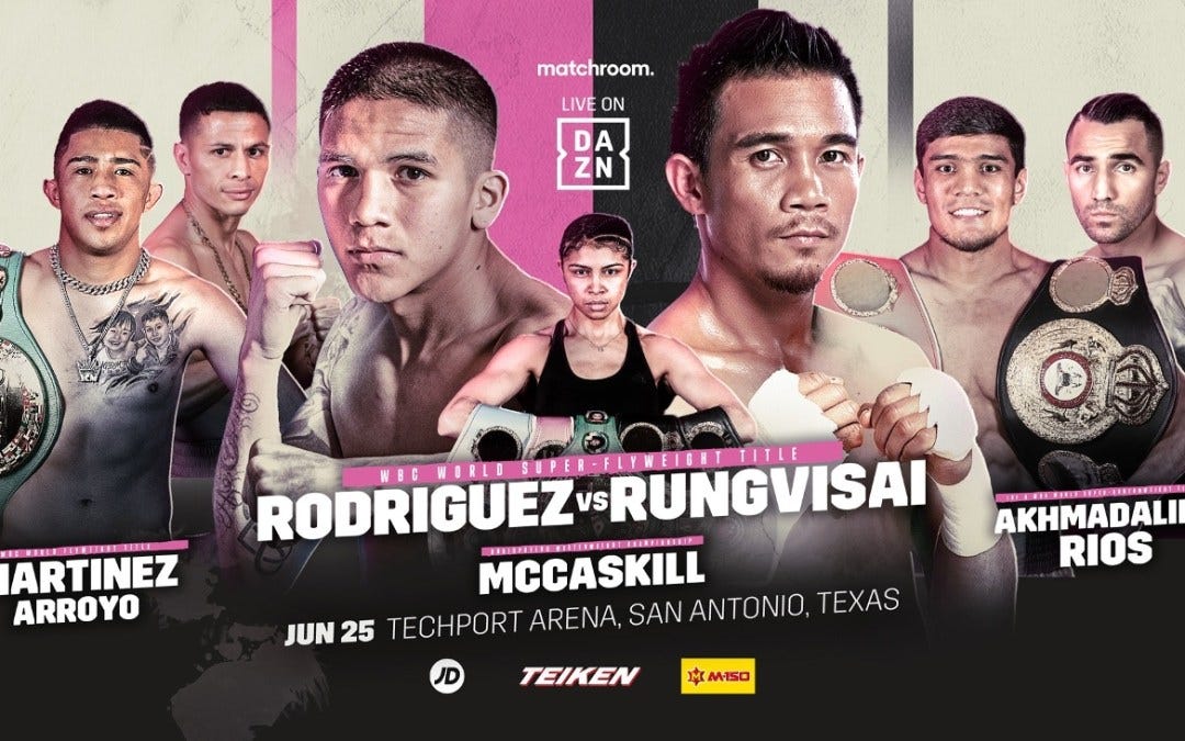 Jesse 'Bam' Rodriguez vs. Srisaket Sor Rungvisai on June 25th on DAZN |  Updated May 27 2022