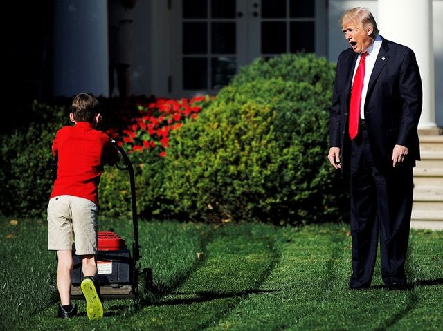 Trump Is Yelling at Lawnmower Kid Frank