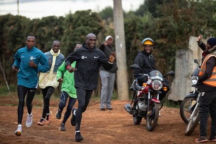 Eliud Kipchoge has millions of followers on social media and is a national hero in Kenya. Picture: NN Running Team