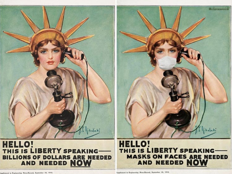 Artist Reimagined World War I Posters to Promote Face Mask-Wearing