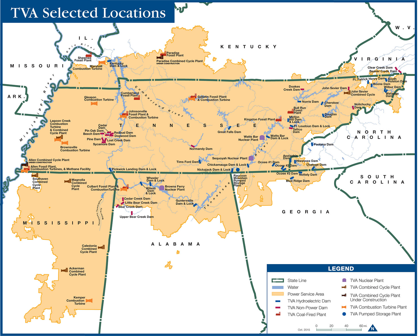 TVA Service Territory Map