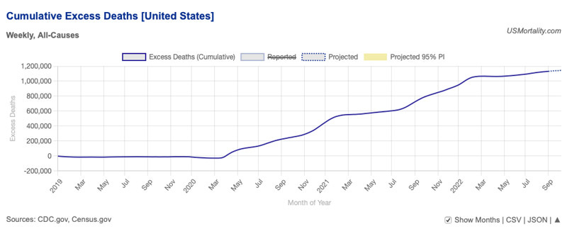 cumulative excess deaths Unites States