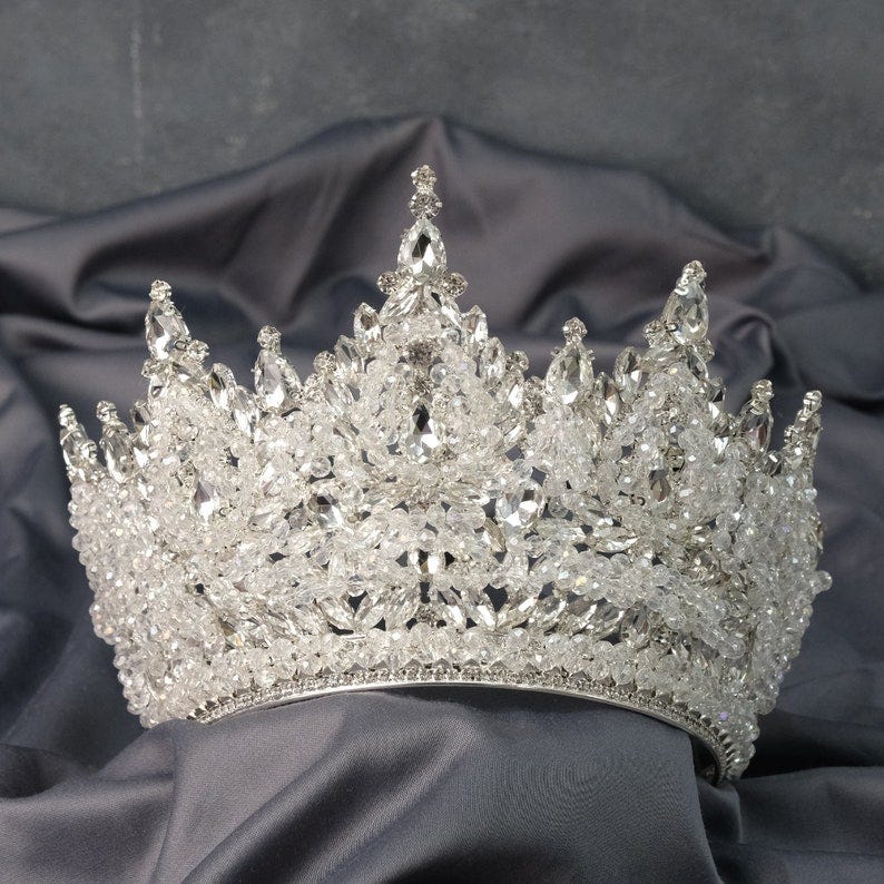 The Queen's crown Bridal Tiara Tiara For Women Pearl image 6