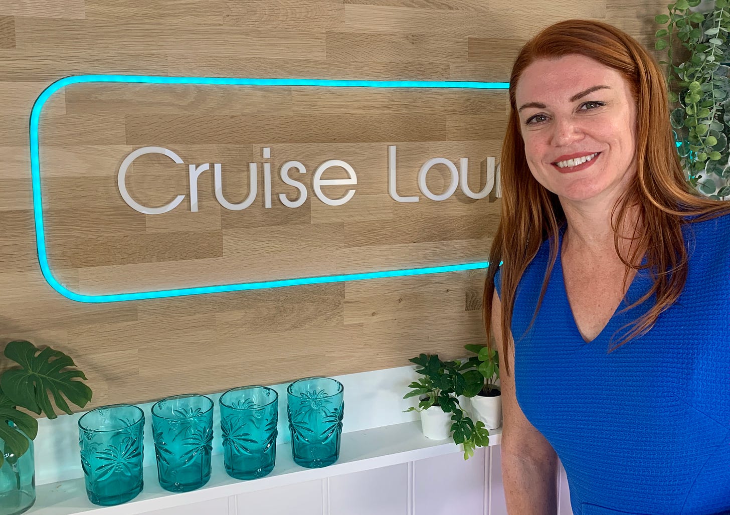 Australia’s first travel blogger and cruise writer Louise Goldsbury at Cruise Lounge YouTube studio