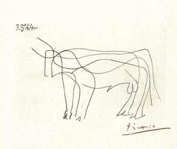 picasso - bull | Bull art, Picasso drawing, Picasso sketches