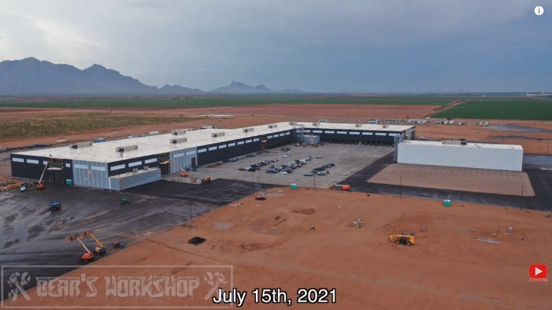 Nikola's Coolidge manufacturing facility on July 15th, 2021 (Bear's Workshop).