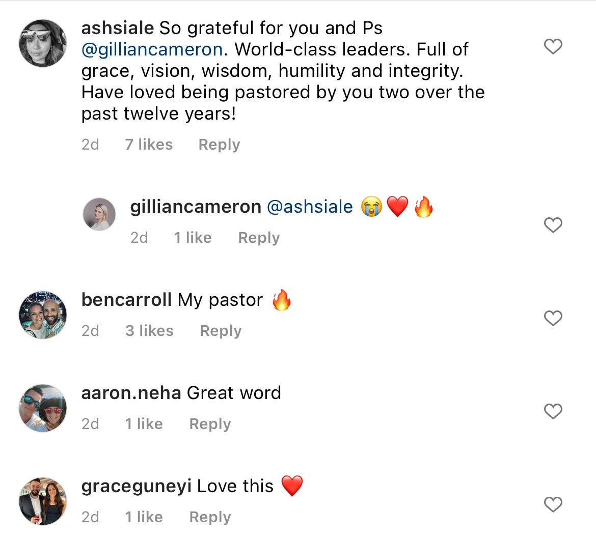 Praises pile in in the comments - then Gillian:A loudly crying face, followed by a red heart, capped off with the classic heart on fire emoji.