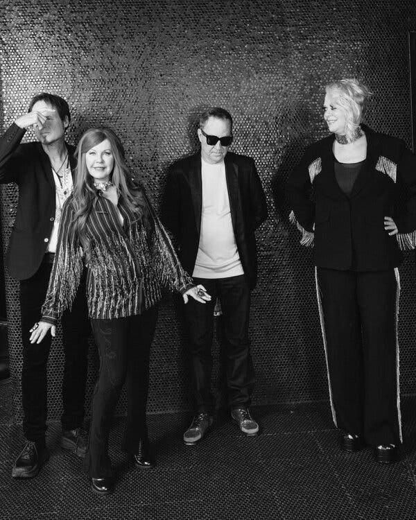 From left: Keith Strickland, Kate Pierson, Fred Schneider and Cindy Wilson of the B-52&rsquo;s. After nearly a half-century on the road, the band is wrapping up its touring career with a final run of shows.