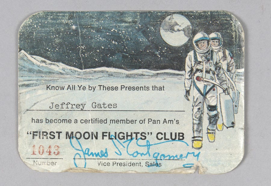 Card, Club, Pan Am "First Moon Flights"