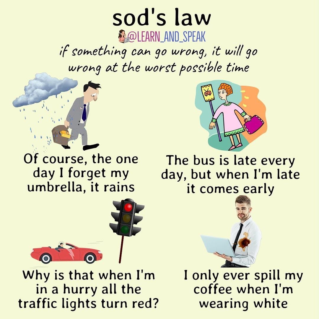 Learn English with Alice 🇬🇧 on Instagram: “I've always known it as Sod's  law, but you might have heard it as… | Learn english, English language  teaching, Learning