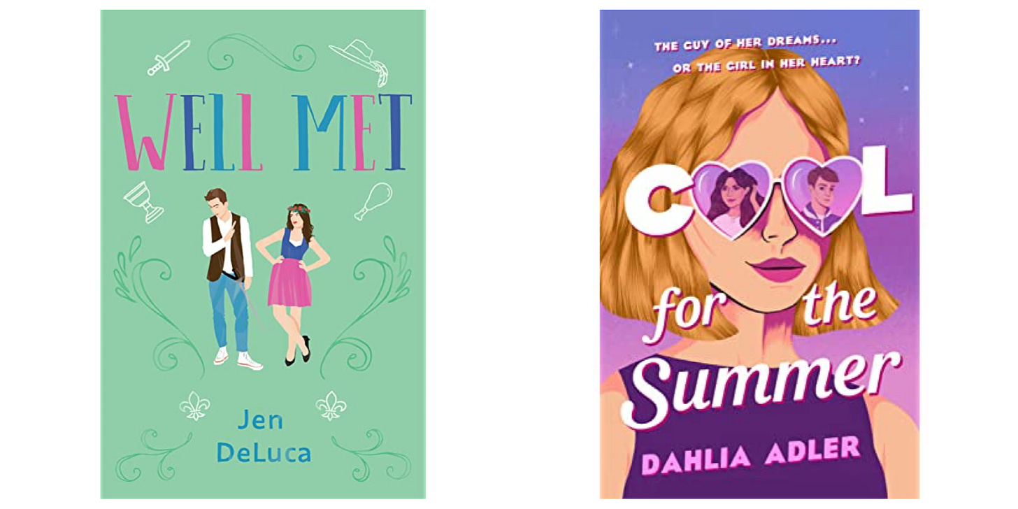 Covers of Well Met by Jen DeLuca and Cool for the Summer by Dahlia Adler