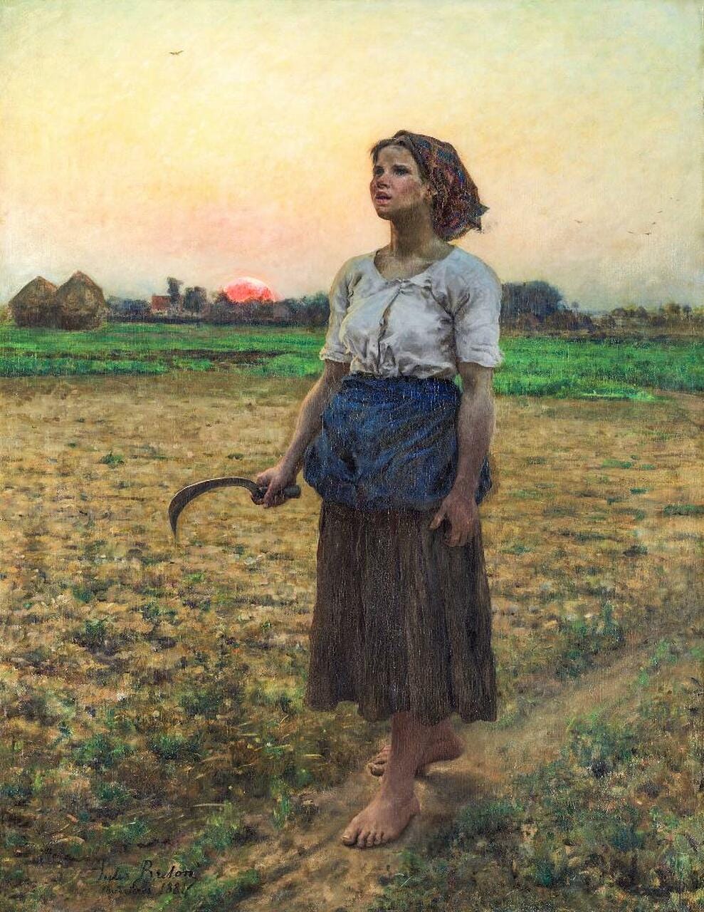 Shop The Song Of The Lark (1884) By Jules Adolphe Breton (PRT_7268) -  Canvas Art Print - 15in X 19in Canvas Art Print Online