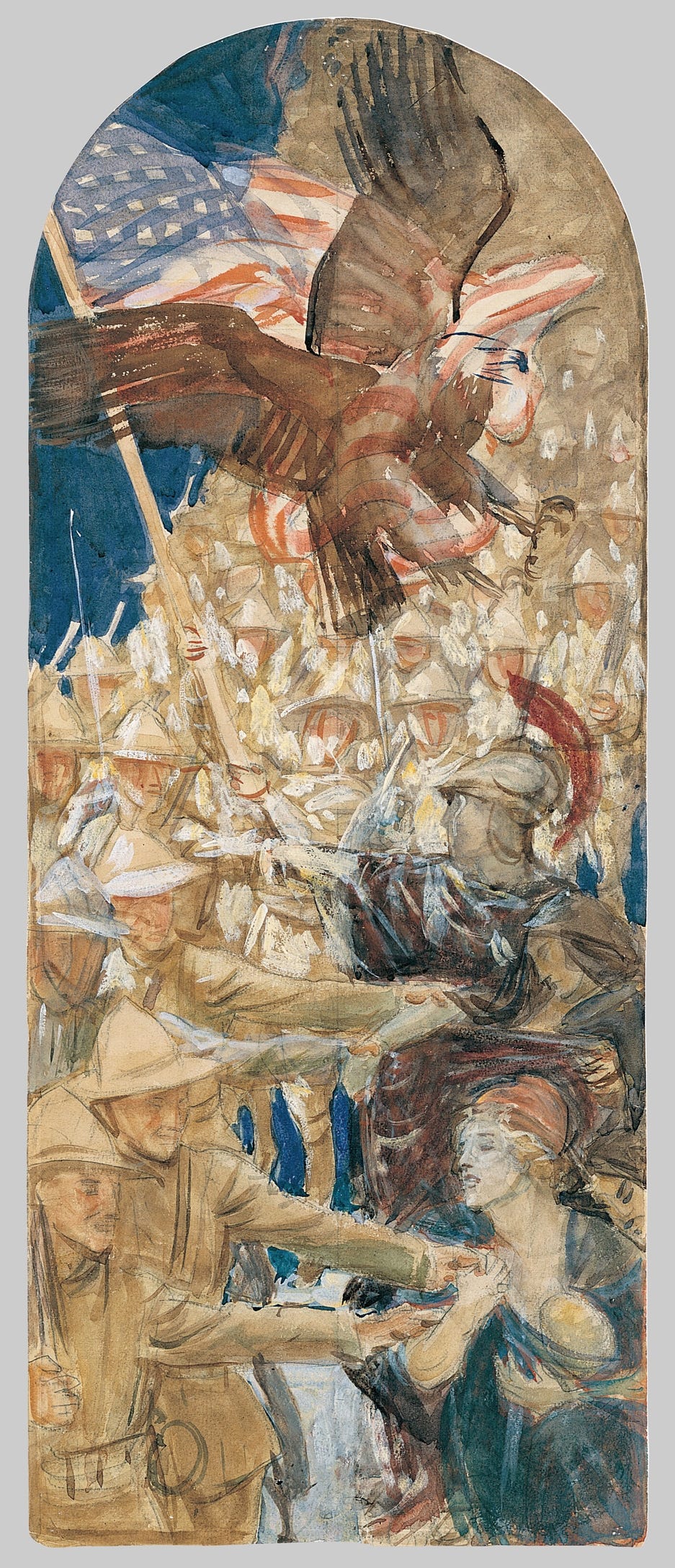 Study for ‘The Coming of the Americans’ (between 1921 and 1922)